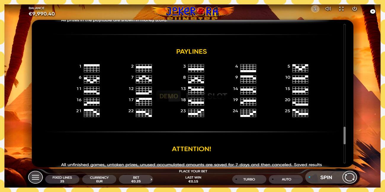 Ranura de demostración Joker Ra: Sunrise gratis y sin registro, imagen - 1