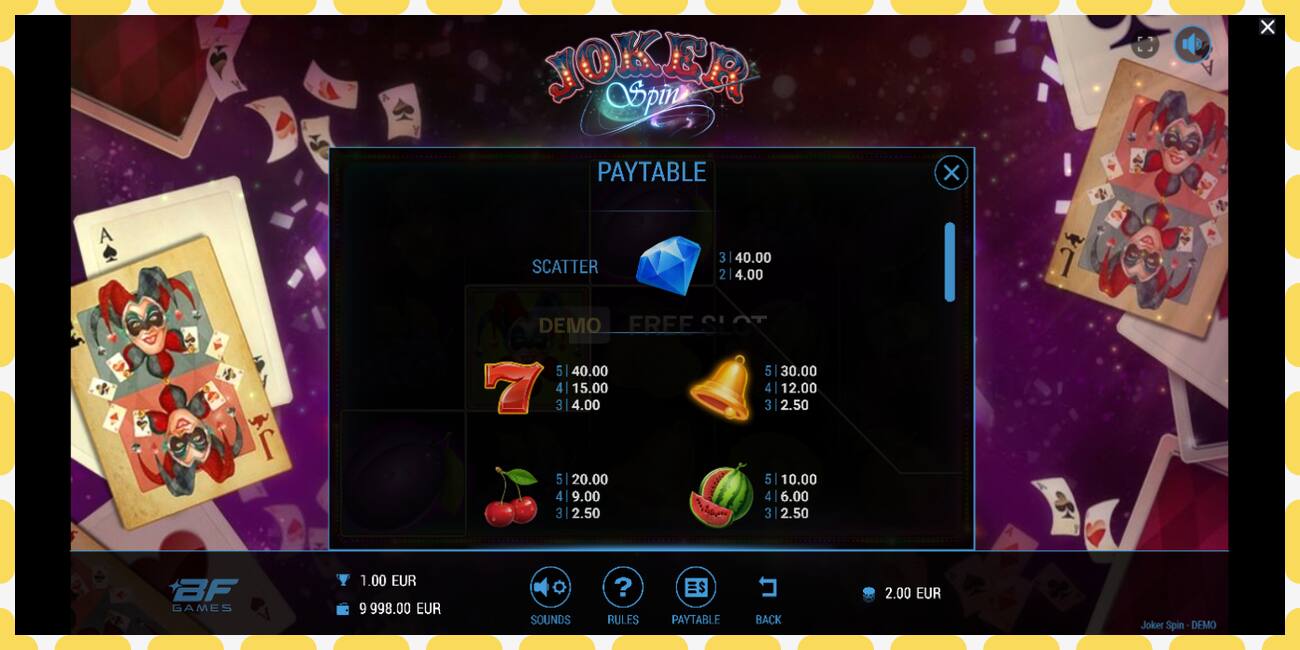 Demo slot Joker Spin free and without registration, picture - 1