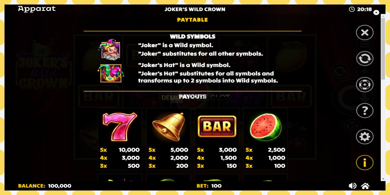 Demo slot Jokers Wild Crown Diamond Treasures free and without registration, picture - 1