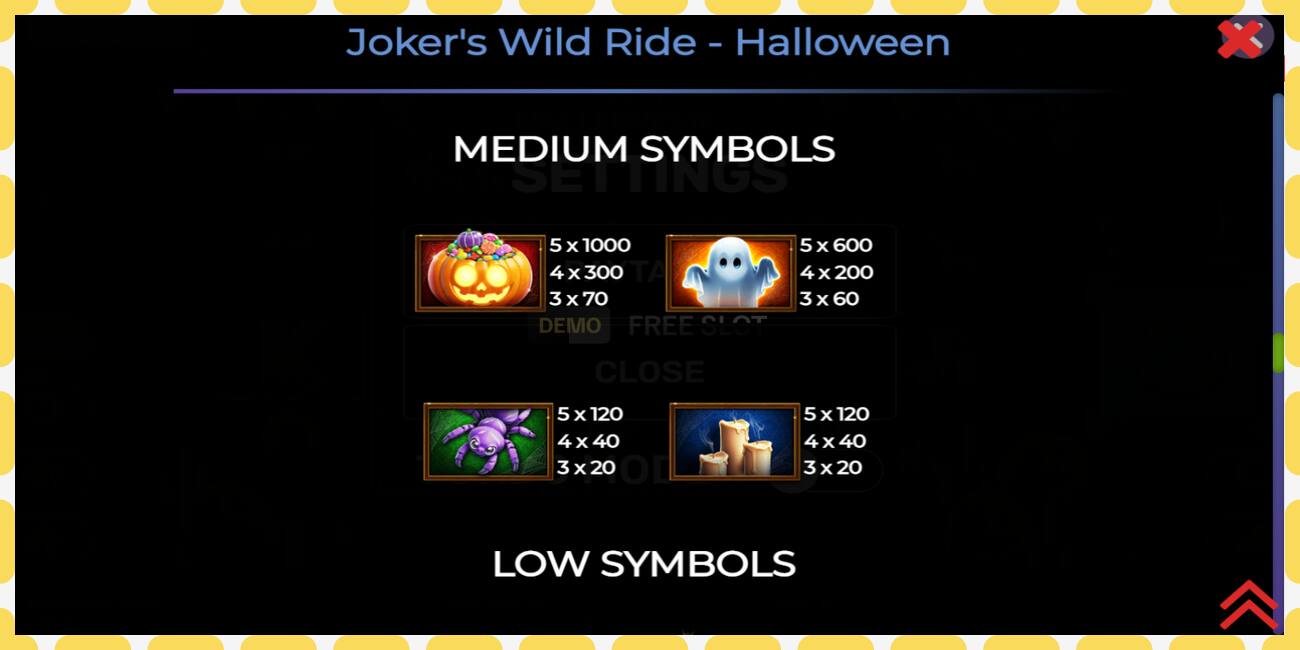 Gniazdo demonstracyjne Jokers Wild Ride Halloween bezpłatnie i bez rejestracji, zdjęcie - 1