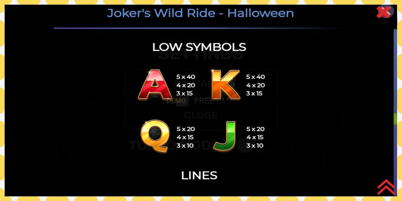 Gniazdo demonstracyjne Jokers Wild Ride Halloween bezpłatnie i bez rejestracji, zdjęcie - 1