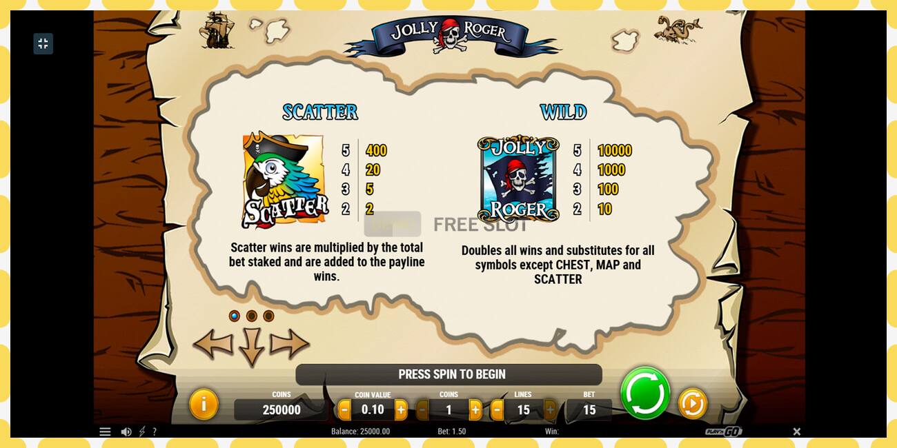 Demo slot Jolly Roger free and without registration, picture - 1