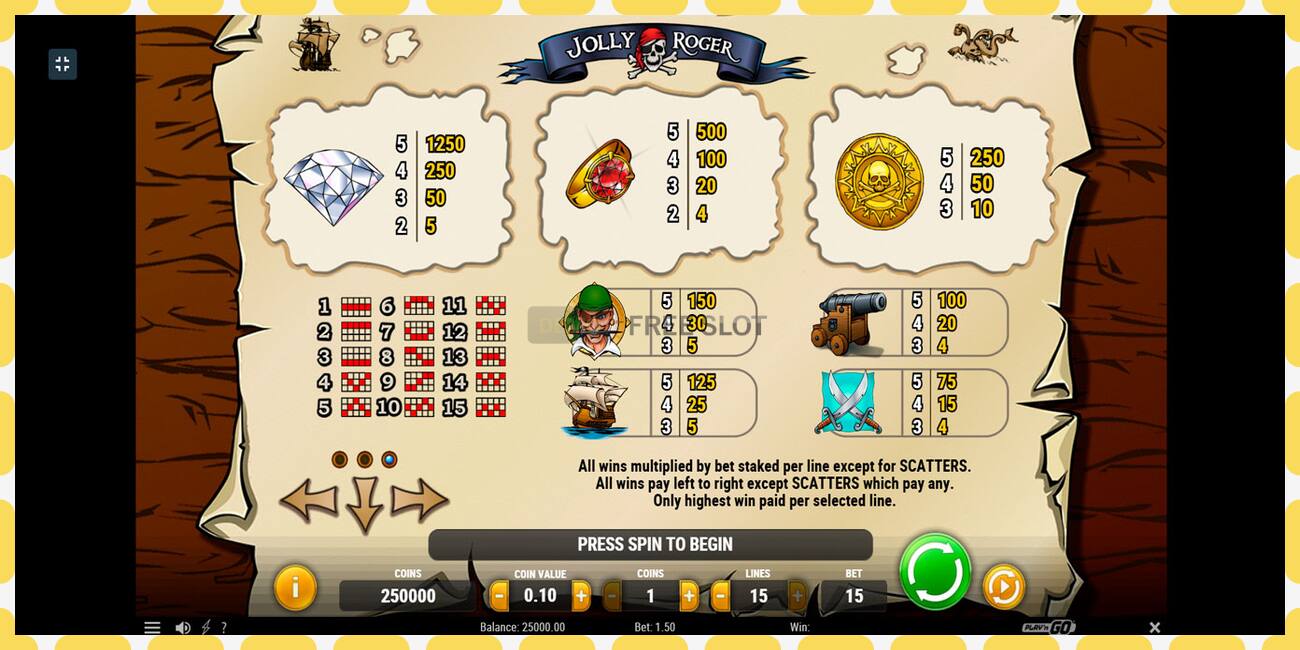 Demo slot Jolly Roger free and without registration, picture - 1