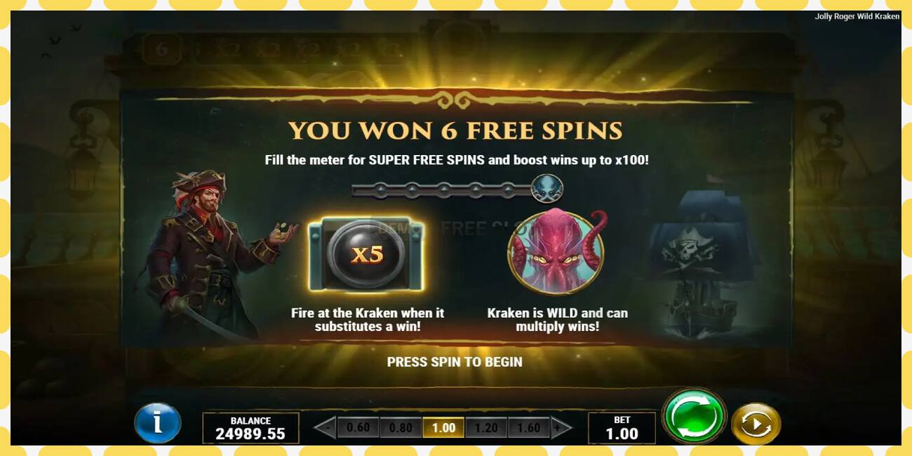 Demo slot Jolly Roger Wild Kraken free and without registration, picture - 1