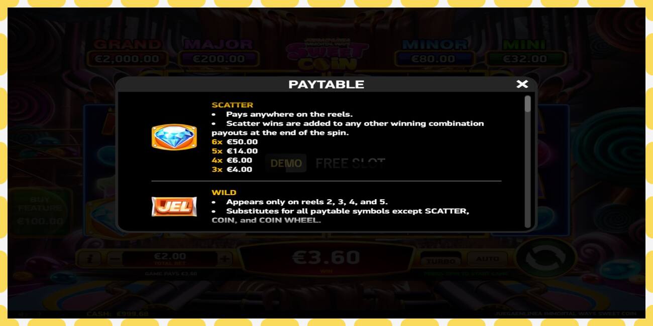 Demo slot JuegaenLinea Immortal Ways Sweet Coin free and without registration, picture - 1