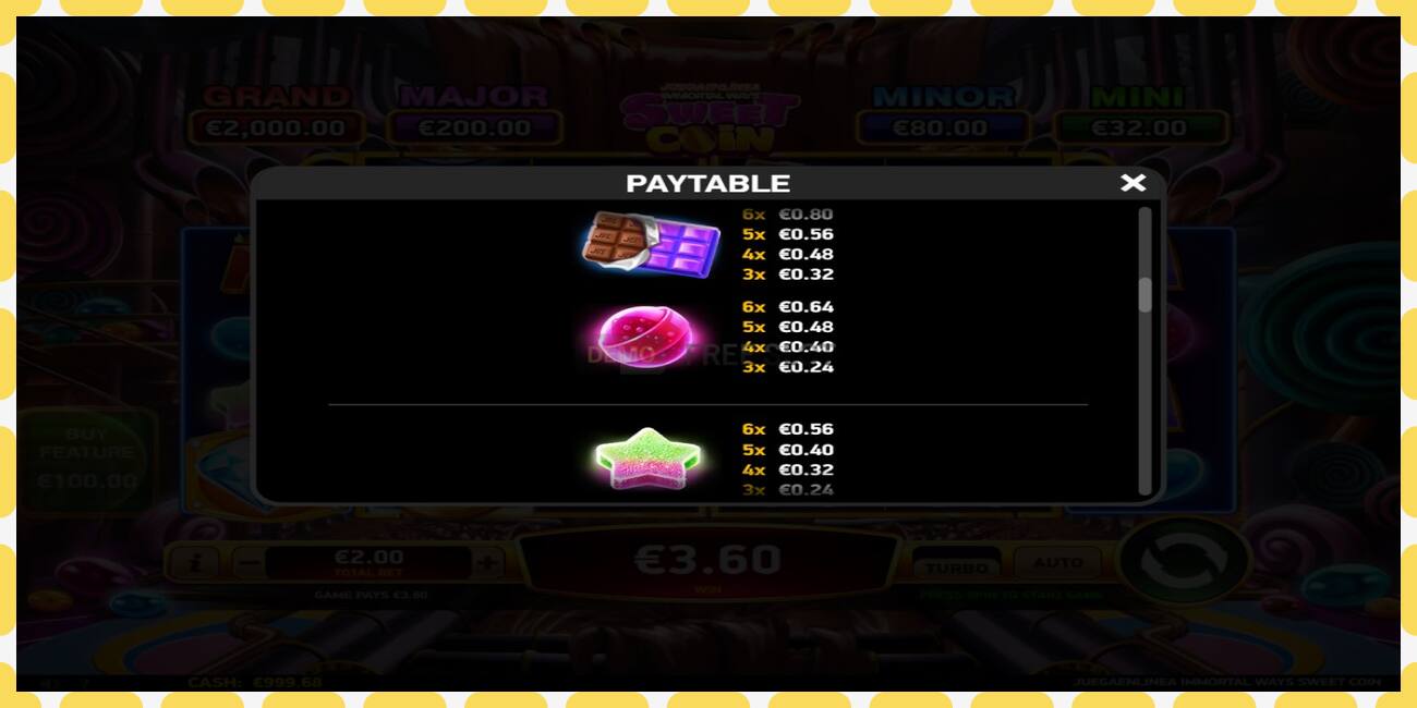 Demo slot JuegaenLinea Immortal Ways Sweet Coin free and without registration, picture - 1