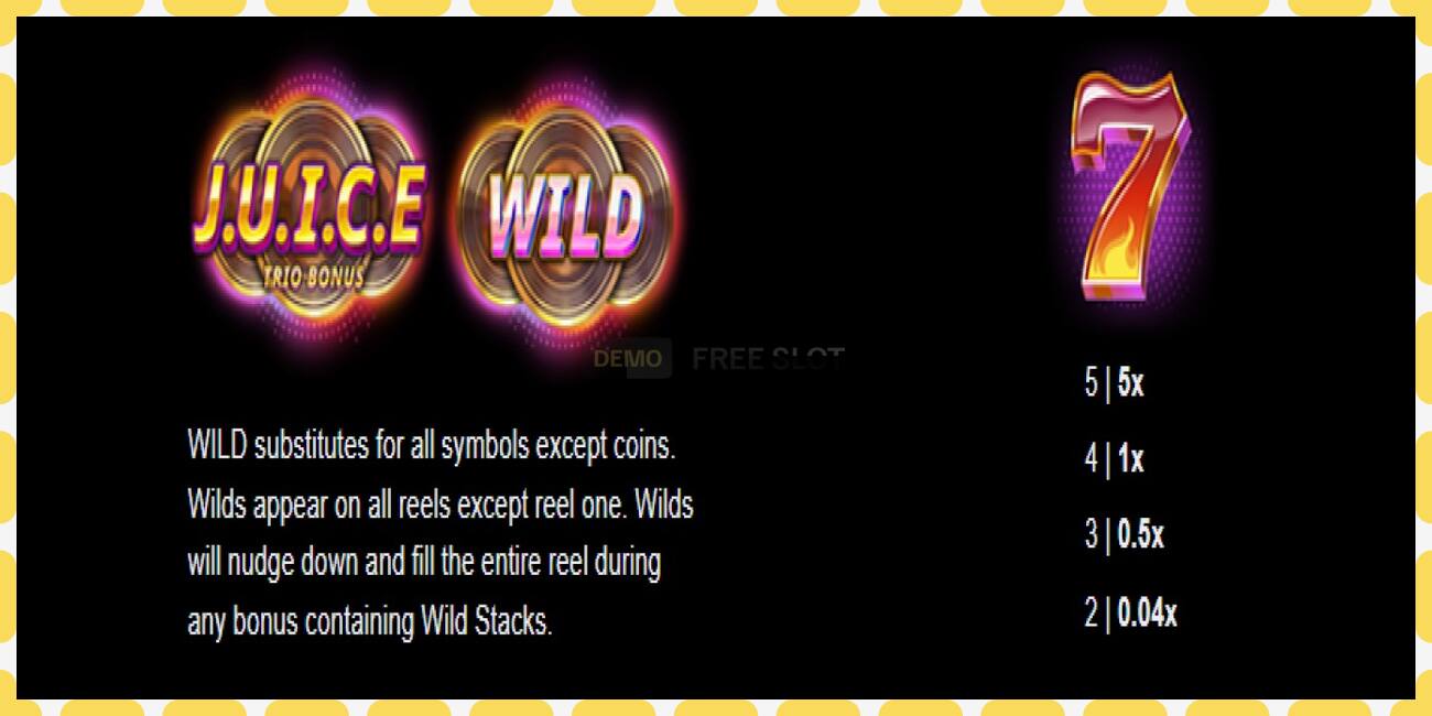 Demo slot J.U.I.C.E. Trio Bonus free and without registration, picture - 1