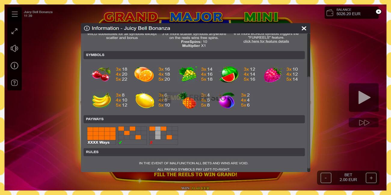 Demo slot Juicy Bell Bonanza free and without registration, picture - 1