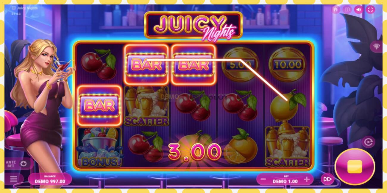 ဒီမိုအထိုင် Juicy Nights အခမဲ့နှင့်မှတ်ပုံတင်ခြင်းမရှိဘဲ, ပုံ - ၁