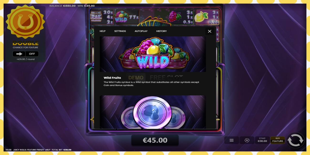 Demo slot Juicy Rolls: Feature Frenzy free and without registration, picture - 1