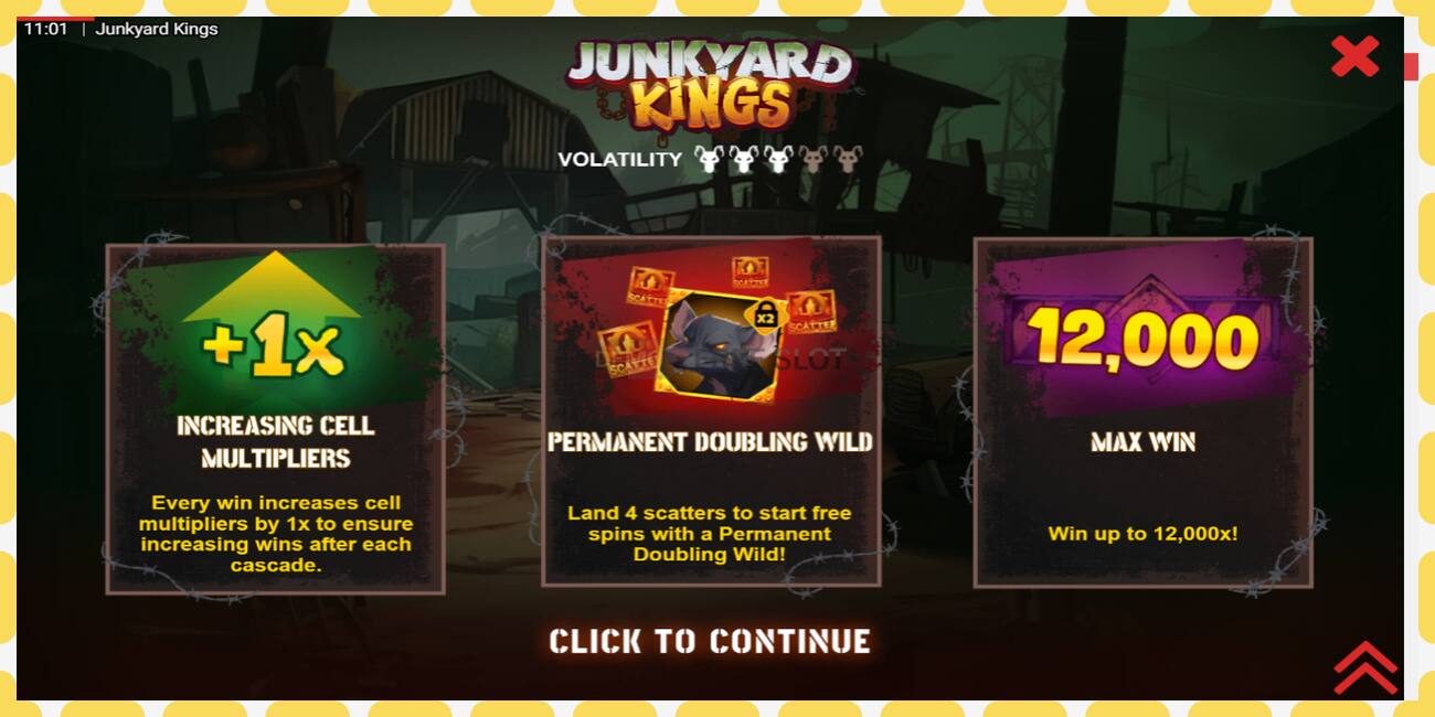 Demo slot Junkyard Kings නොමිලේ සහ ලියාපදිංචියකින් තොරව, පින්තූරය - 1