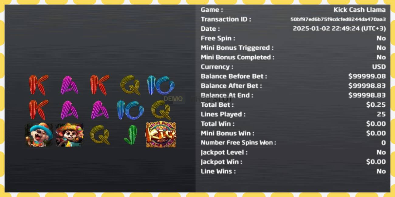 Demo slot Kick Cash Llama free and without registration, picture - 1