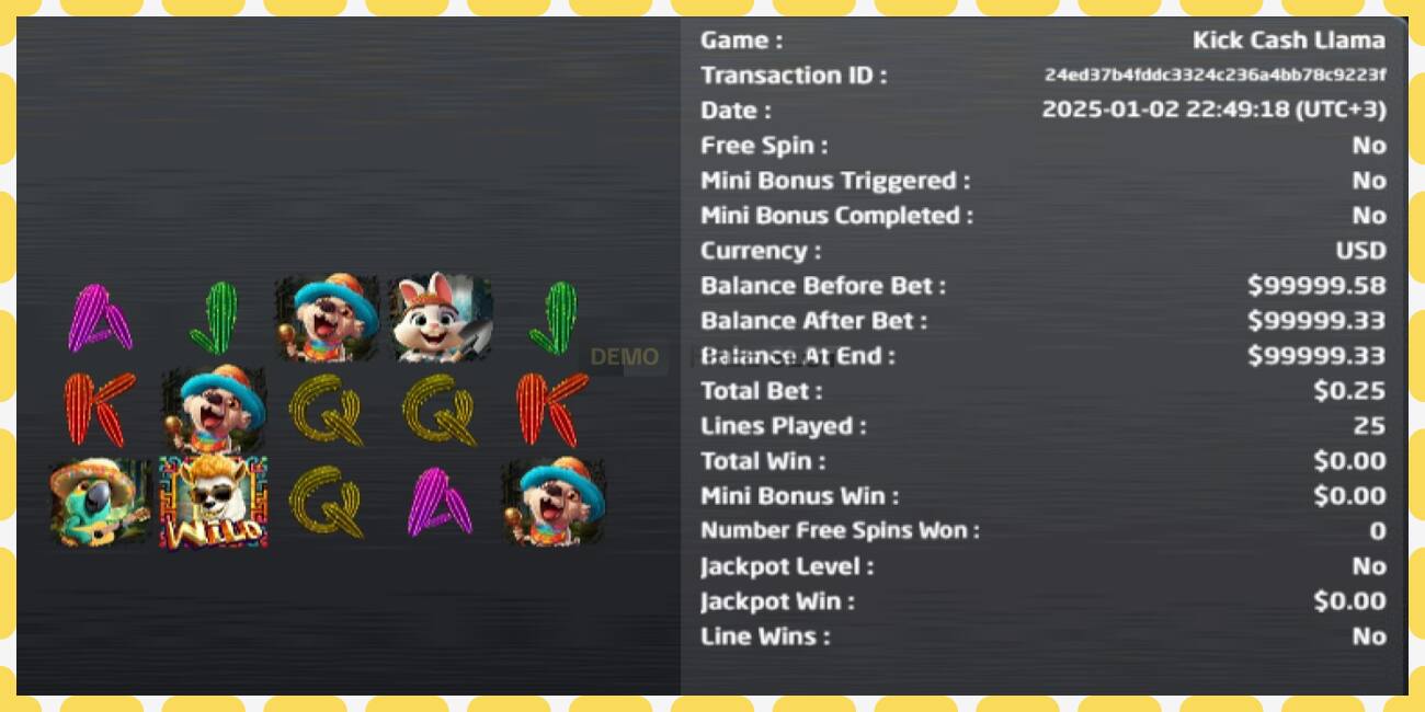 Demo slot Kick Cash Llama free and without registration, picture - 1