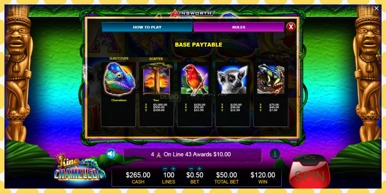 Demo slot King Chameleon free and without registration, picture - 1