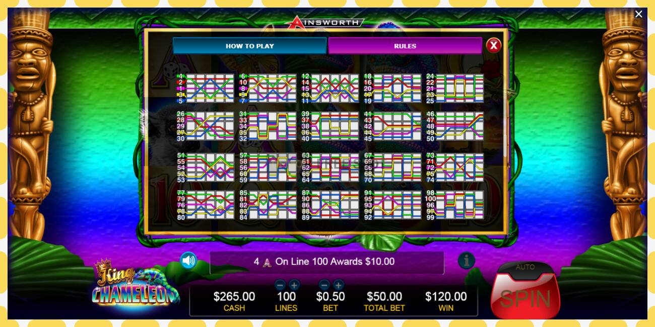 Demo slot King Chameleon free and without registration, picture - 1