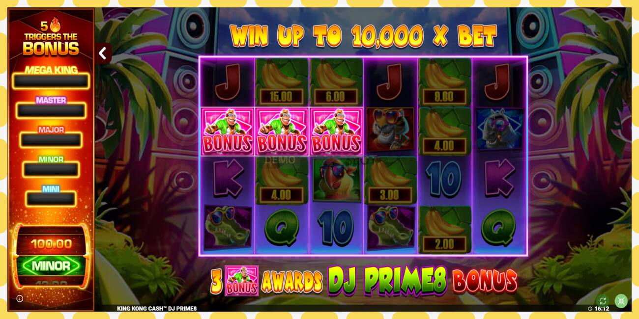 Demo slot King Kong Cash DJ Prime8 Rapid Fire Jackpots free and without registration, picture - 1