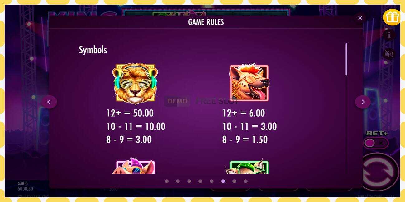 Demo slot King of the Party free and without registration, picture - 1