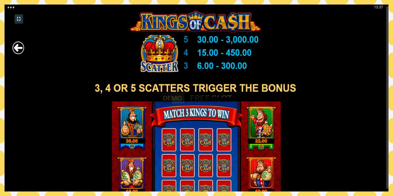 Demo slot Kings of Cash free and without registration, picture - 1