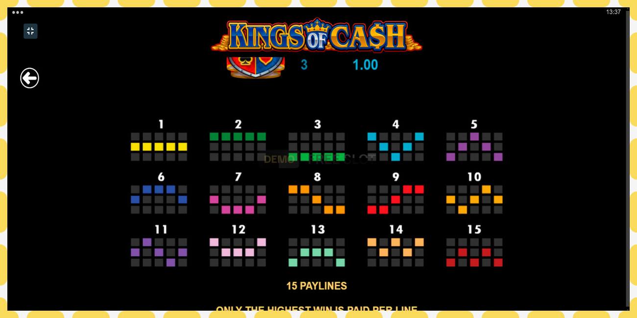 Demo slot Kings of Cash free and without registration, picture - 1