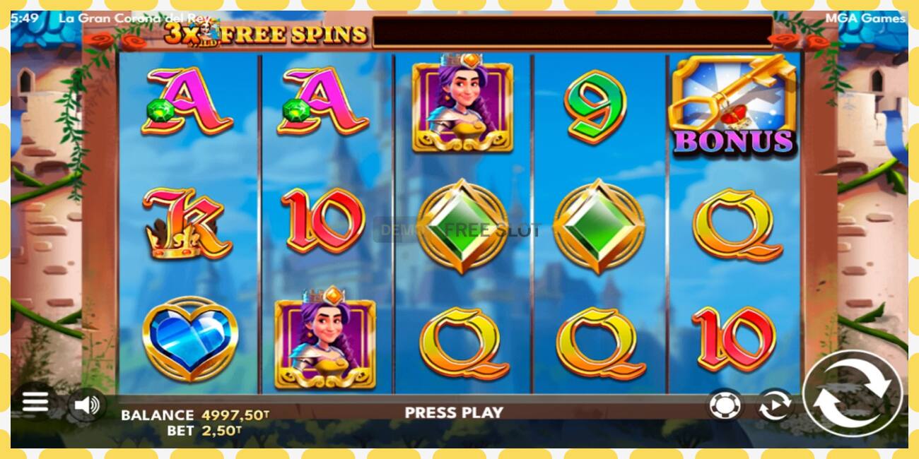 Demo slots La Gran Corona del Rey bezmaksas un bez reģistrācijas, attēlu - 1