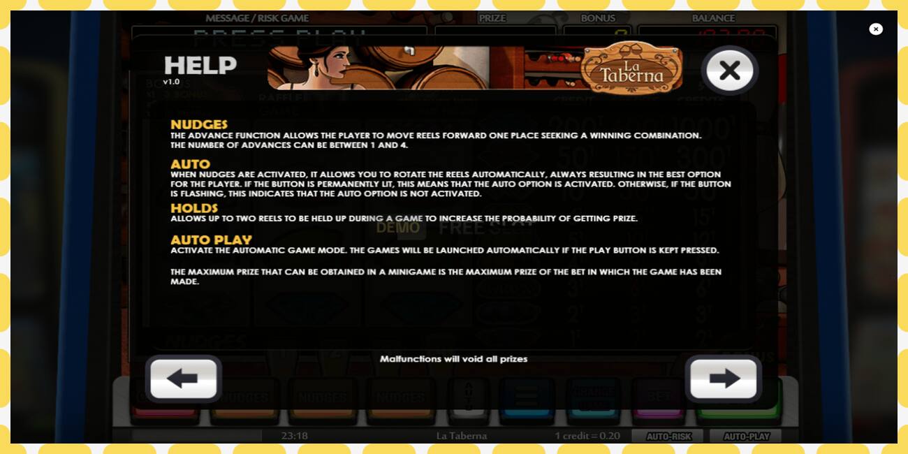 Demo slot La Taberna free and without registration, picture - 1