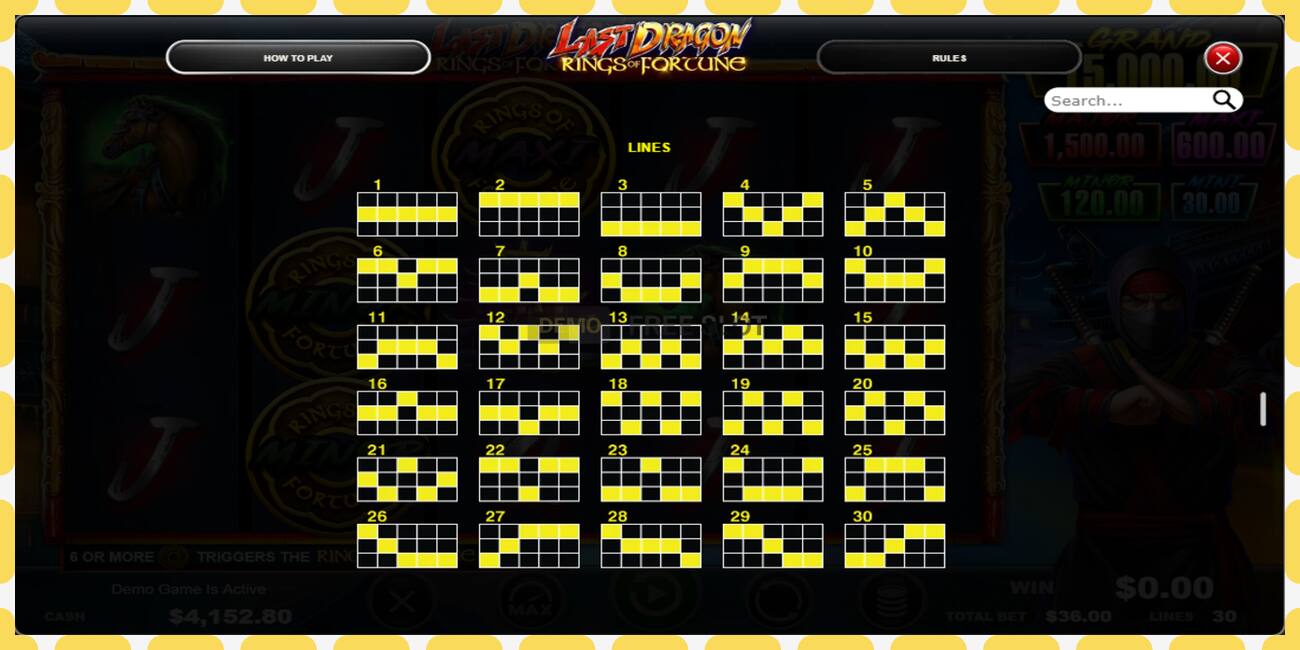 Demo slot Last Dragon - Rings of Fortune free and without registration, picture - 1