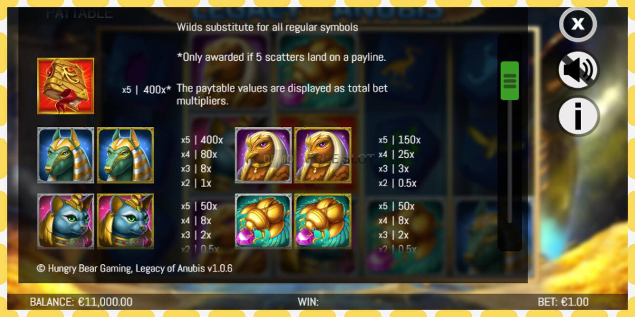 Demo slot Legacy of Anubis free and without registration, picture - 1