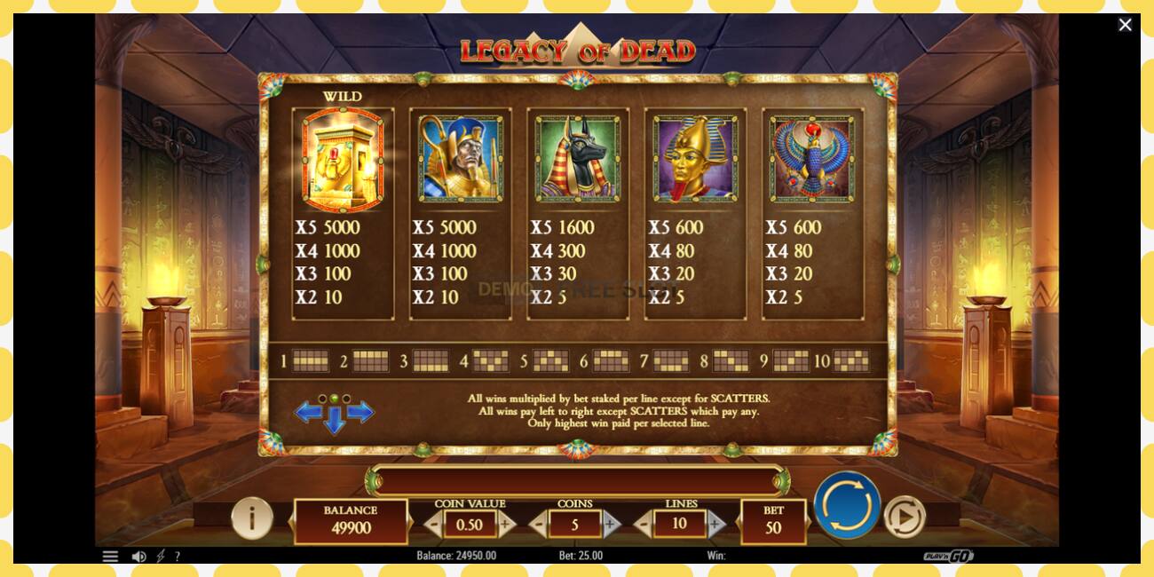 Slot demo Legacy Of Dead gratuit și fără înregistrare, imagine - 1