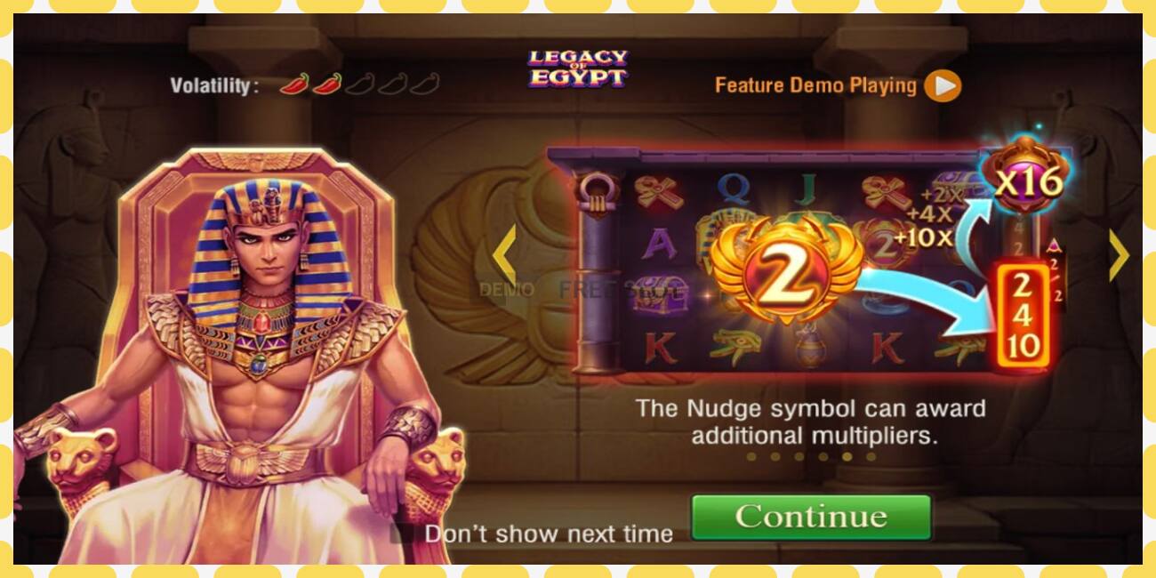 Slot de demostración Legacy of Egypt gratuíto e sen rexistro, imaxe - 1