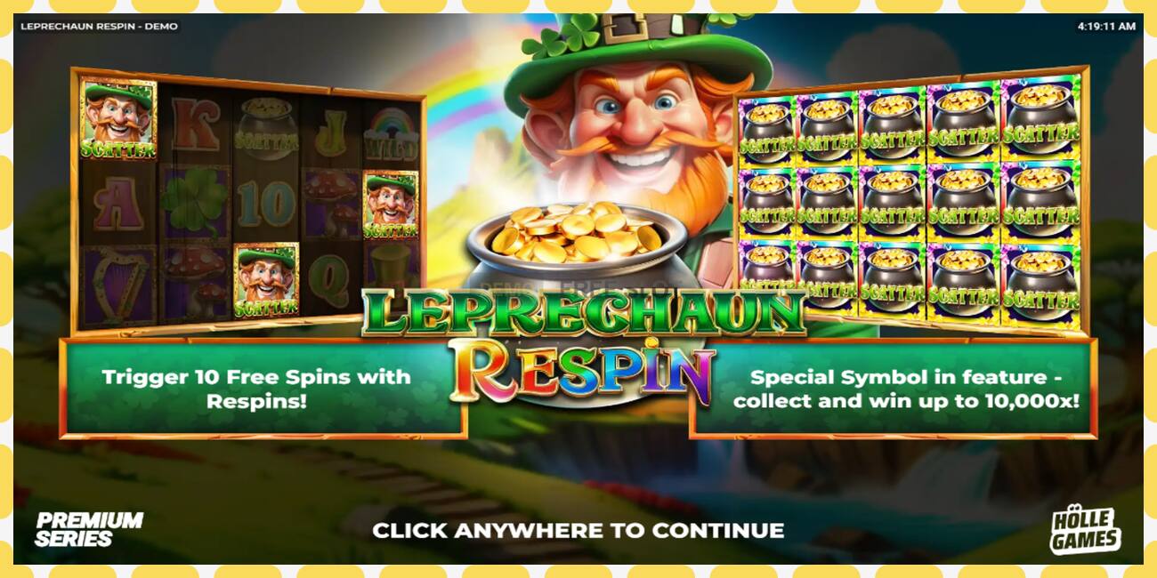 Demo slots Leprechaun Respin bezmaksas un bez reģistrācijas, attēlu - 1