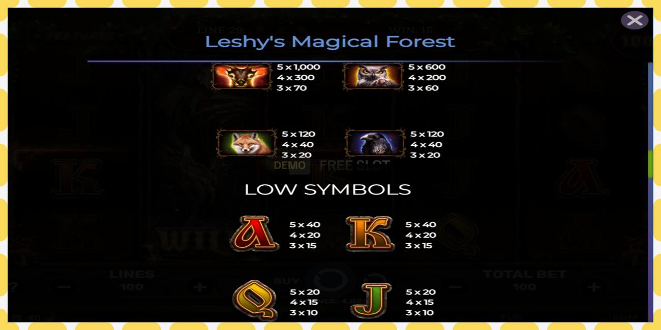 Demo slot Leshys Magical Forest free and without registration, picture - 1