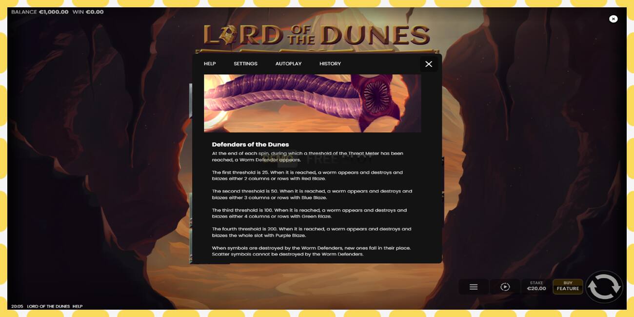 डेमो स्लॉट Lord of the Dunes विनामूल्य आणि नोंदणीशिवाय, चित्र - १