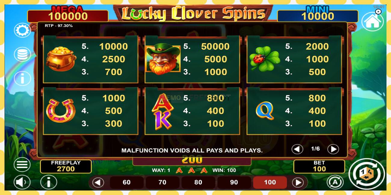 Demo yuvası Lucky Clover Spins ücretsiz ve kayıt olmadan, resim - 1