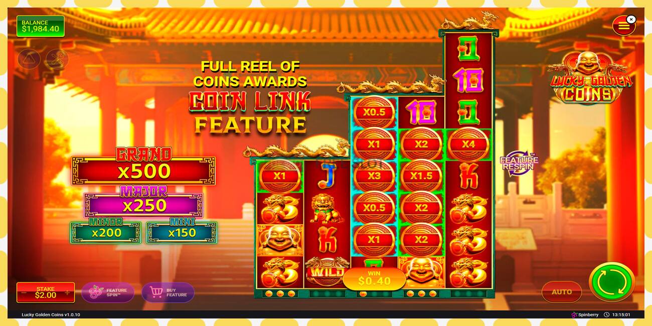 Demo slots Lucky Golden Coins bezmaksas un bez reģistrācijas, attēlu - 1