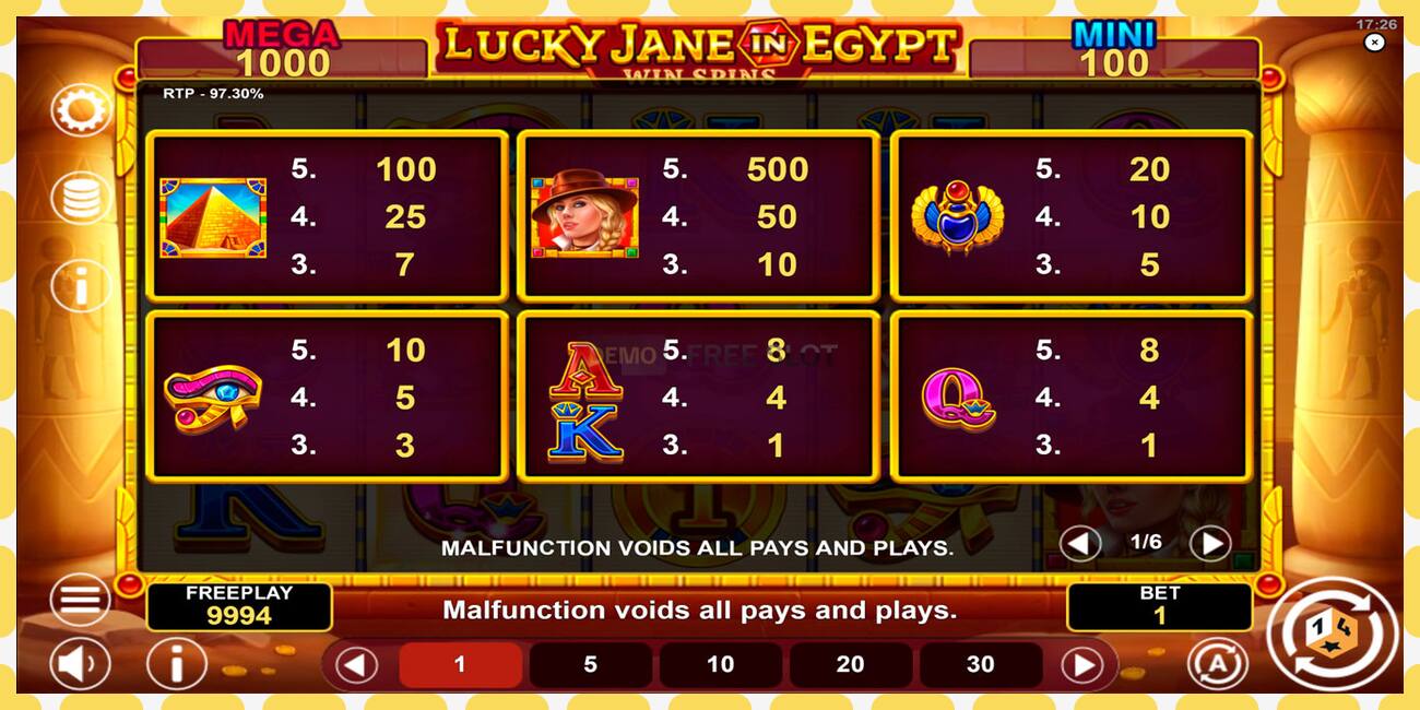 Demo slot Lucky Jane in Egypt Win Spins free and without registration, picture - 1