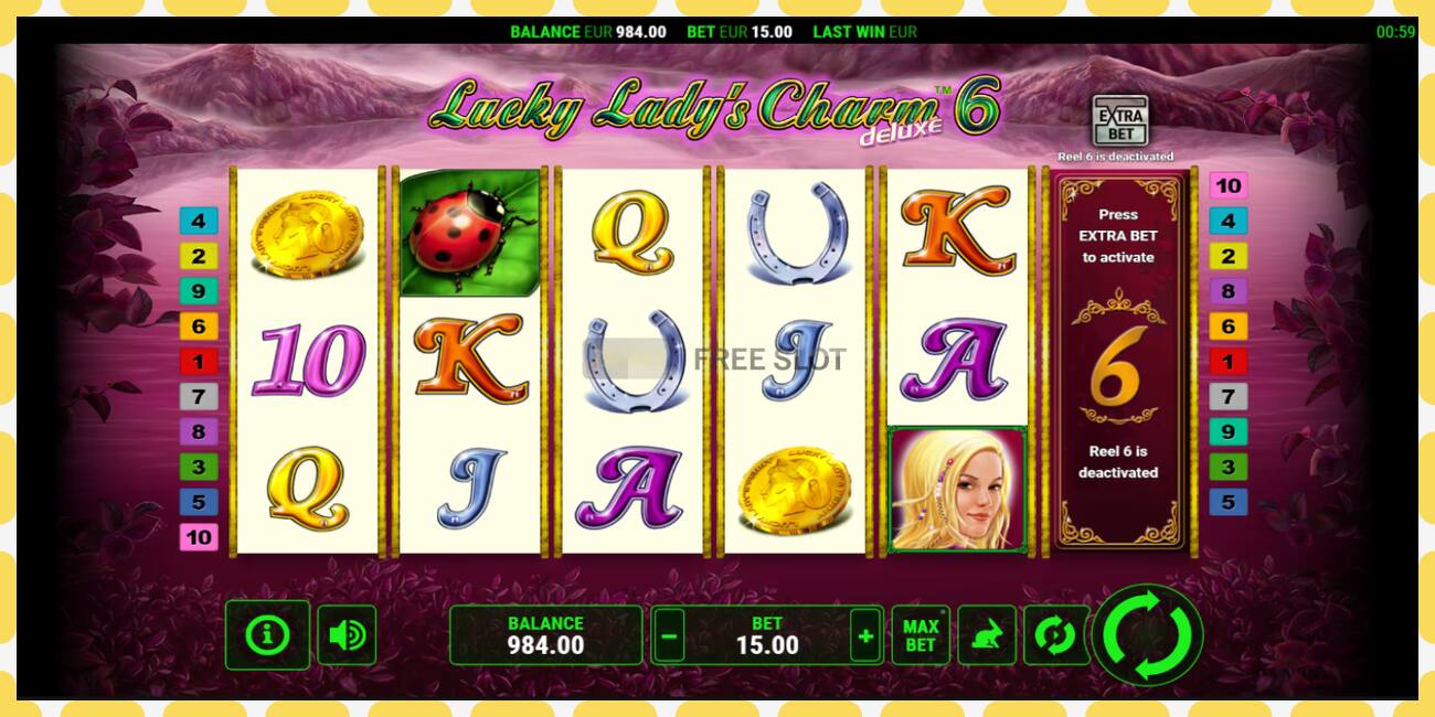 រន្ធដោតសាកល្បង Lucky Ladys Charm Deluxe 6 ឥតគិតថ្លៃនិងដោយគ្មានការចុះឈ្មោះ, រូបភាព - ១