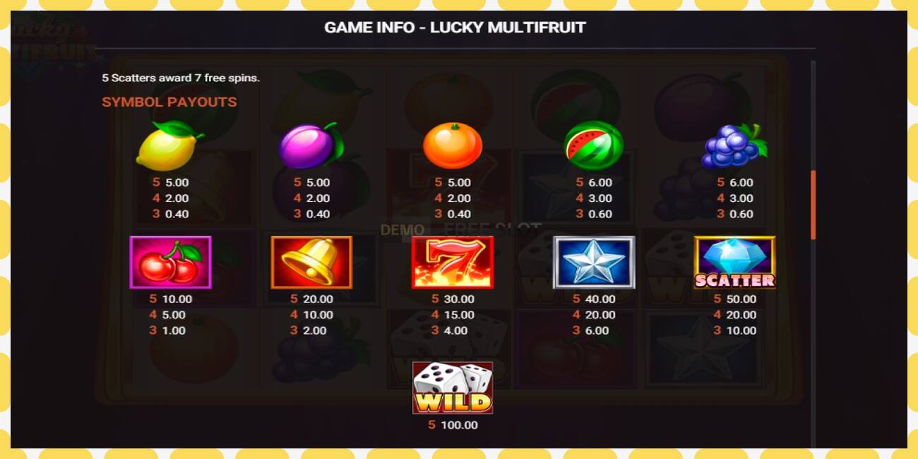 Demo slot Lucky Multifruit free and without registration, picture - 1