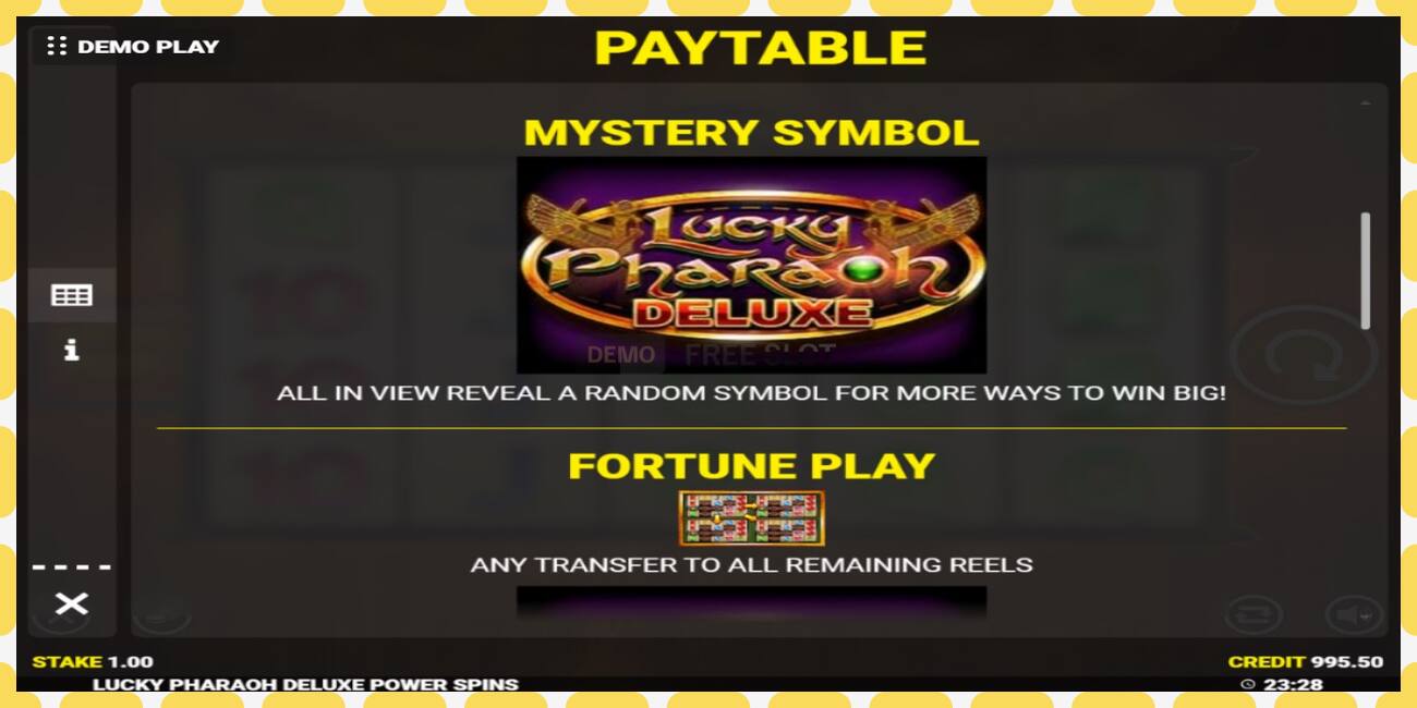 Demo slot Lucky Pharaoh Deluxe Fortune Play free and without registration, picture - 1