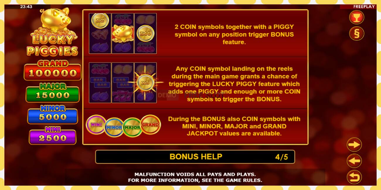 Demo slot Lucky Piggies නොමිලේ සහ ලියාපදිංචියකින් තොරව, පින්තූරය - 1