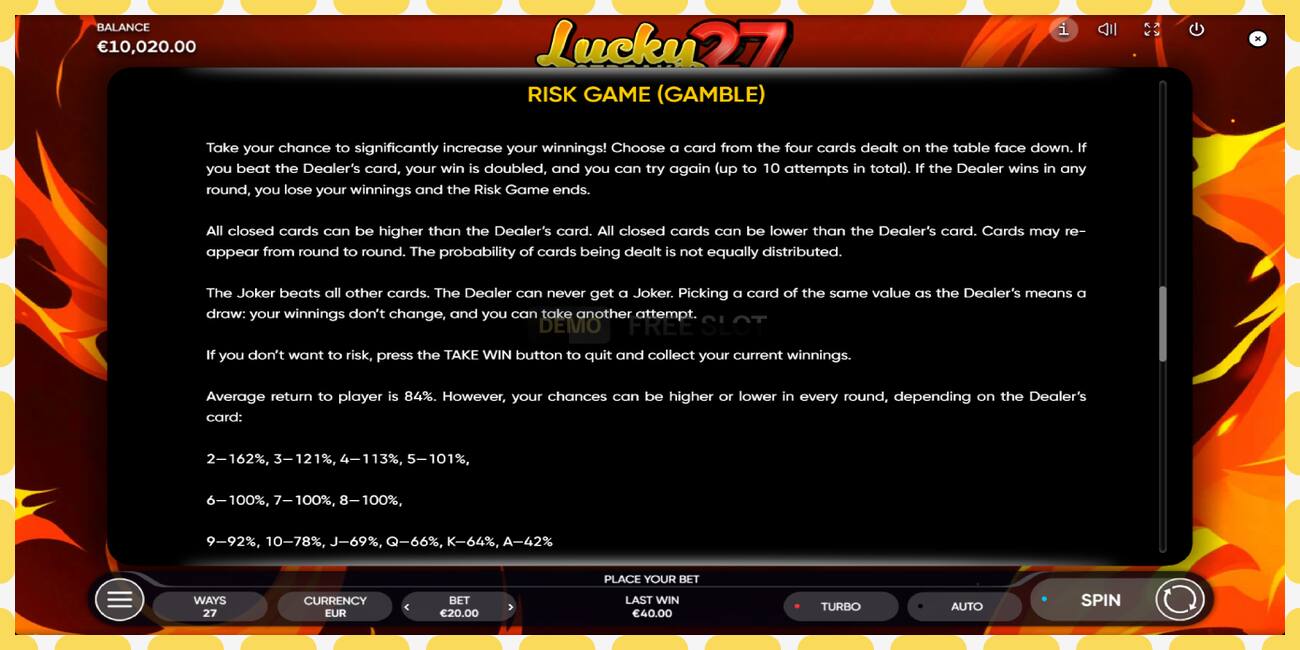 ডেমো স্লট Lucky Streak 27 বিনামূল্যে এবং নিবন্ধন ছাড়া, ছবি - 1