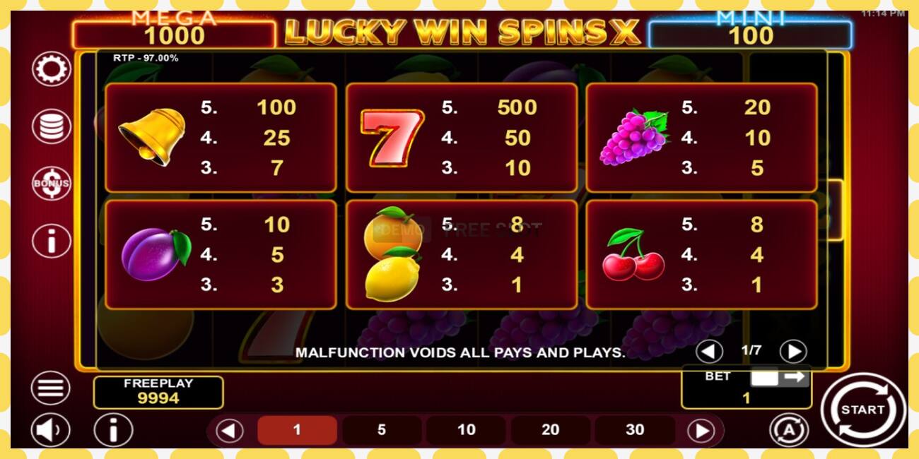 Demo slot Lucky Win Spins X free and without registration, picture - 1