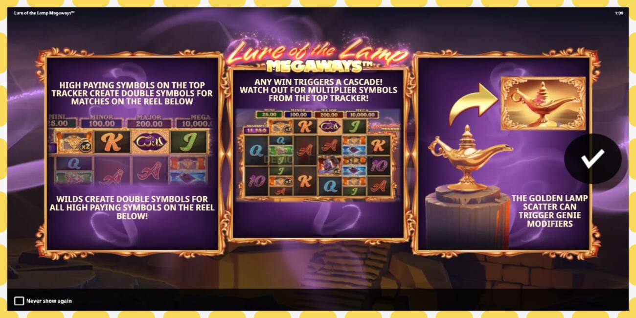 Demo slot Lure of the Lamp Megaways free and without registration, picture - 1