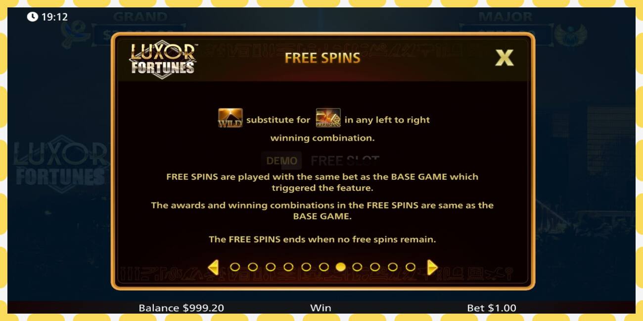 Demo slot Luxor Fortunes free and without registration, picture - 1