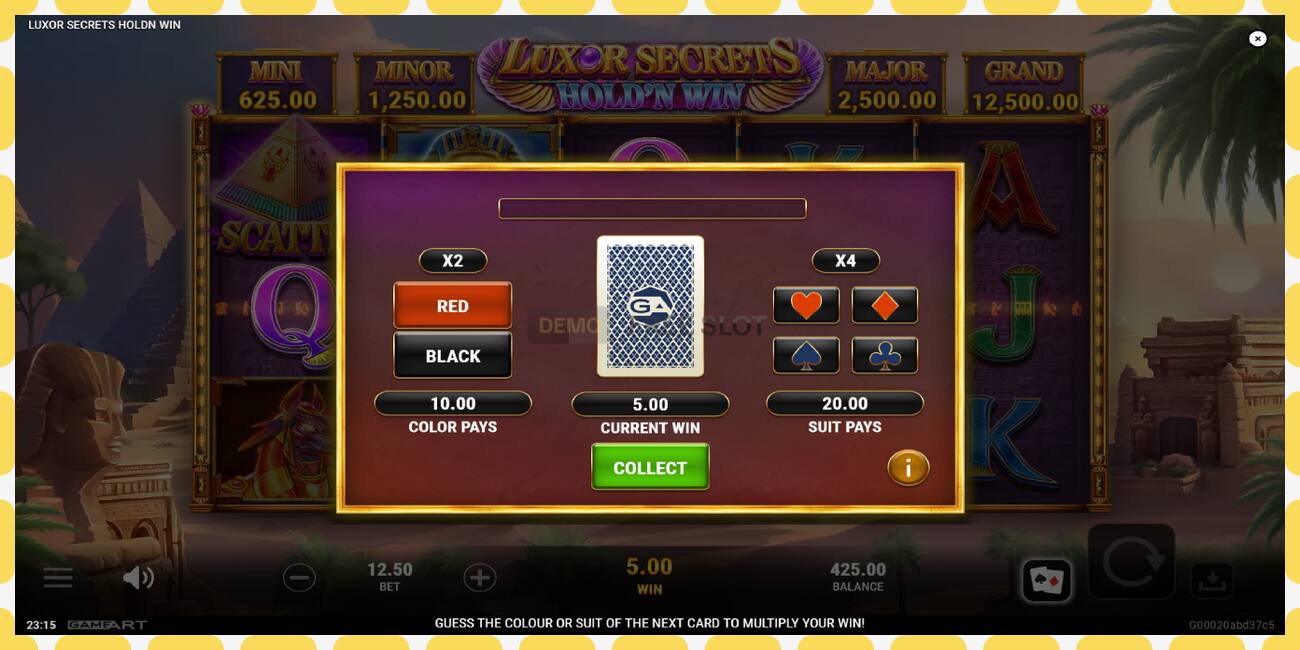 Demo slot Luxor Secrets Holdn Win free and without registration, picture - 1