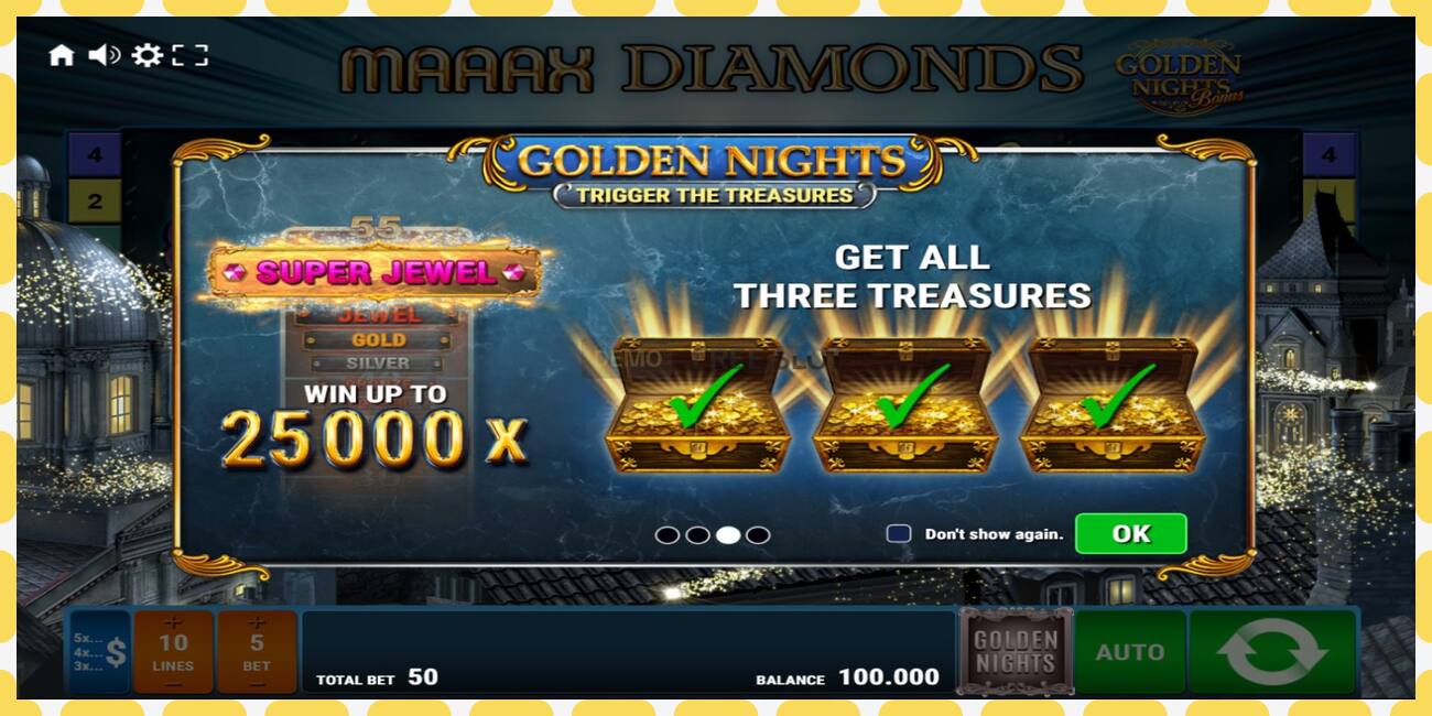 Demo slot Maaax Diamonds Golden Nights free and without registration, picture - 1