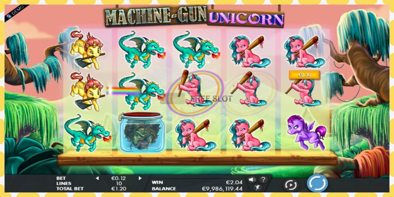 រន្ធដោតសាកល្បង Machine Gun Unicorn ឥតគិតថ្លៃនិងដោយគ្មានការចុះឈ្មោះ, រូបភាព - ១