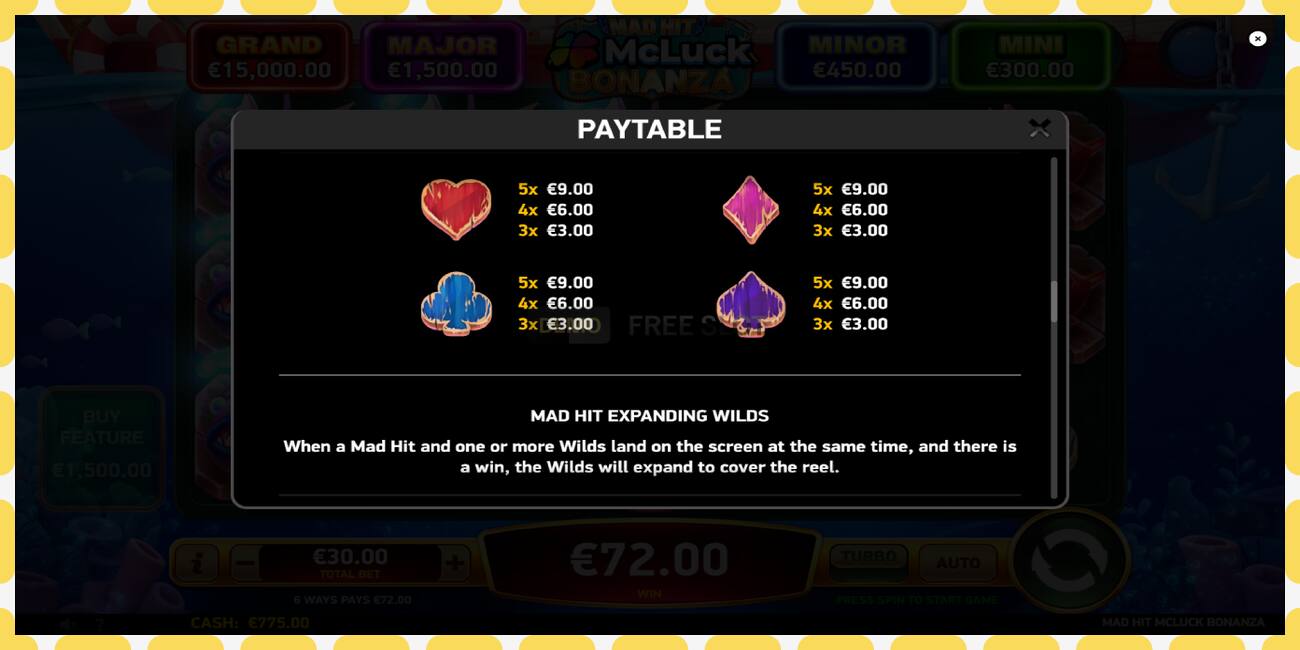 Demo slot Mad Hit McLuck Bonanza free and without registration, picture - 1