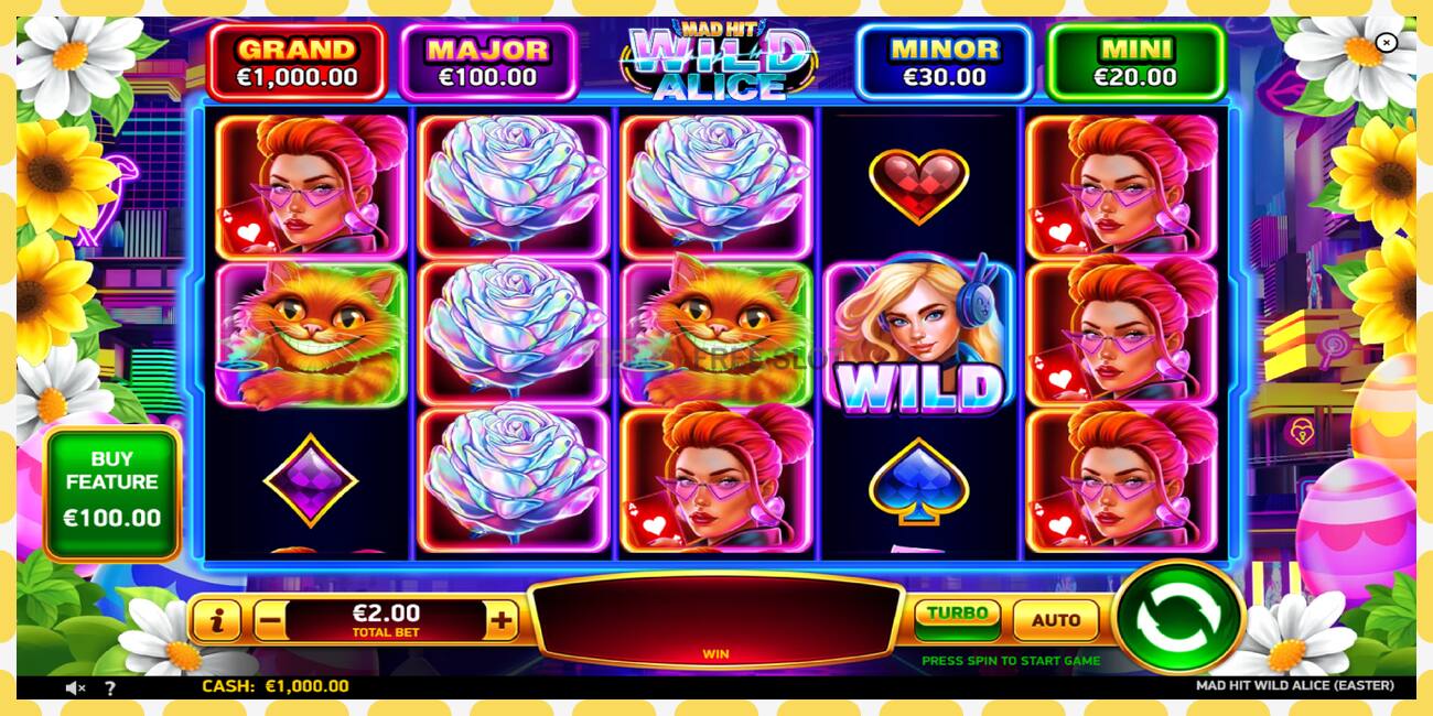 Demo slots Mad Hit Wild Alice Easter bezmaksas un bez reģistrācijas, attēlu - 1