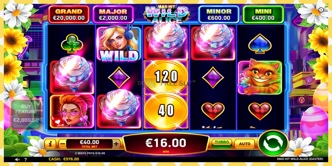 Demo slots Mad Hit Wild Alice Easter bezmaksas un bez reģistrācijas, attēlu - 1