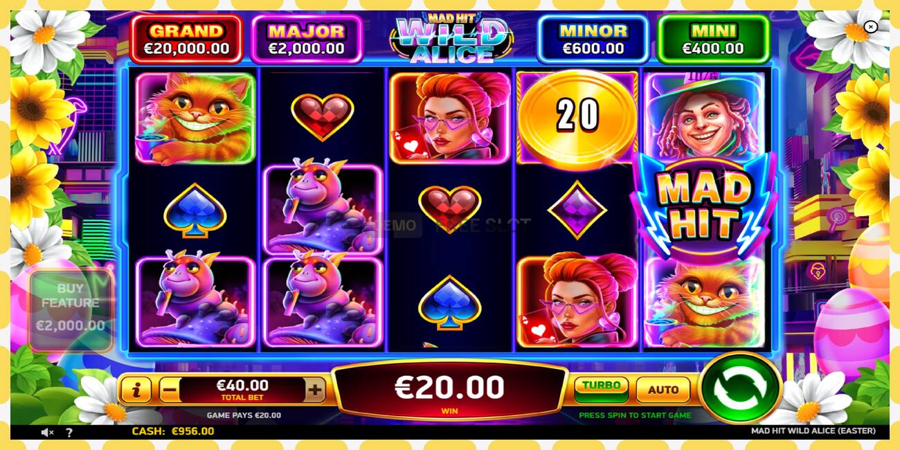 Demo slots Mad Hit Wild Alice Easter bezmaksas un bez reģistrācijas, attēlu - 1